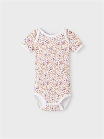 NAME IT 3-Pak ØKO Body Kortærmet Blomster Rose Wine